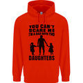 Dad With Two Daughters Funny Fathers Day Mens 80% Cotton Hoodie Bright Red