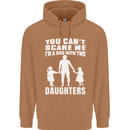 Dad With Two Daughters Funny Fathers Day Mens 80% Cotton Hoodie Caramel Latte