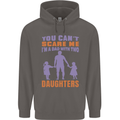 Dad With Two Daughters Funny Fathers Day Mens 80% Cotton Hoodie Charcoal