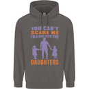 Dad With Two Daughters Funny Fathers Day Mens 80% Cotton Hoodie Charcoal