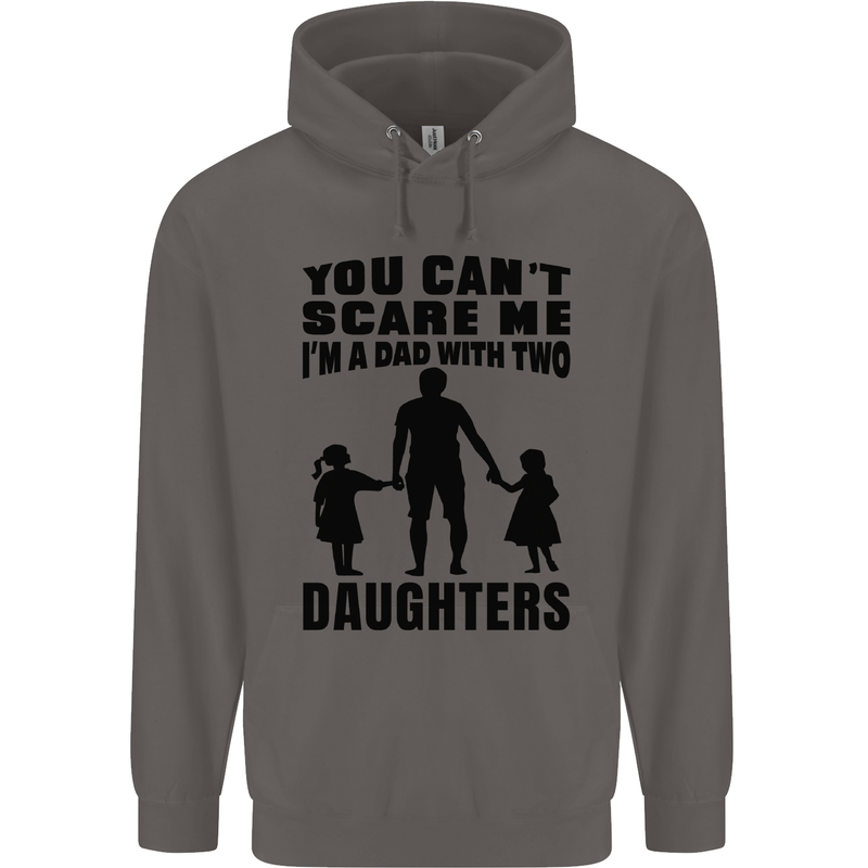 Dad With Two Daughters Funny Fathers Day Mens 80% Cotton Hoodie Charcoal