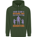 Dad With Two Daughters Funny Fathers Day Mens 80% Cotton Hoodie Forest Green