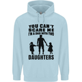 Dad With Two Daughters Funny Fathers Day Mens 80% Cotton Hoodie Light Blue