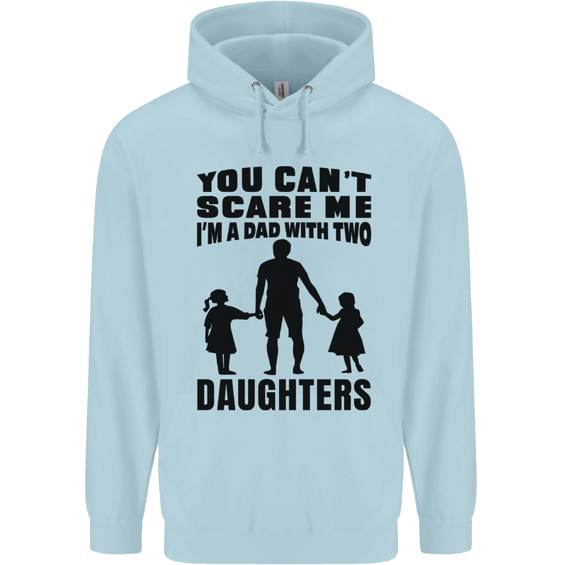 Dad With Two Daughters Funny Fathers Day Mens 80% Cotton Hoodie Light Blue