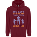 Dad With Two Daughters Funny Fathers Day Mens 80% Cotton Hoodie Maroon