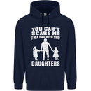 Dad With Two Daughters Funny Fathers Day Mens 80% Cotton Hoodie Navy Blue