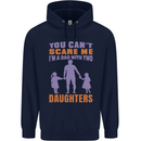 Dad With Two Daughters Funny Fathers Day Mens 80% Cotton Hoodie Navy Blue