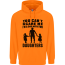 Dad With Two Daughters Funny Fathers Day Mens 80% Cotton Hoodie Orange