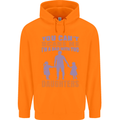Dad With Two Daughters Funny Fathers Day Mens 80% Cotton Hoodie Orange