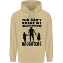 Dad With Two Daughters Funny Fathers Day Mens 80% Cotton Hoodie Sand