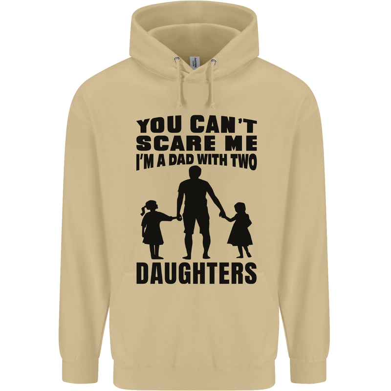 Dad With Two Daughters Funny Fathers Day Mens 80% Cotton Hoodie Sand