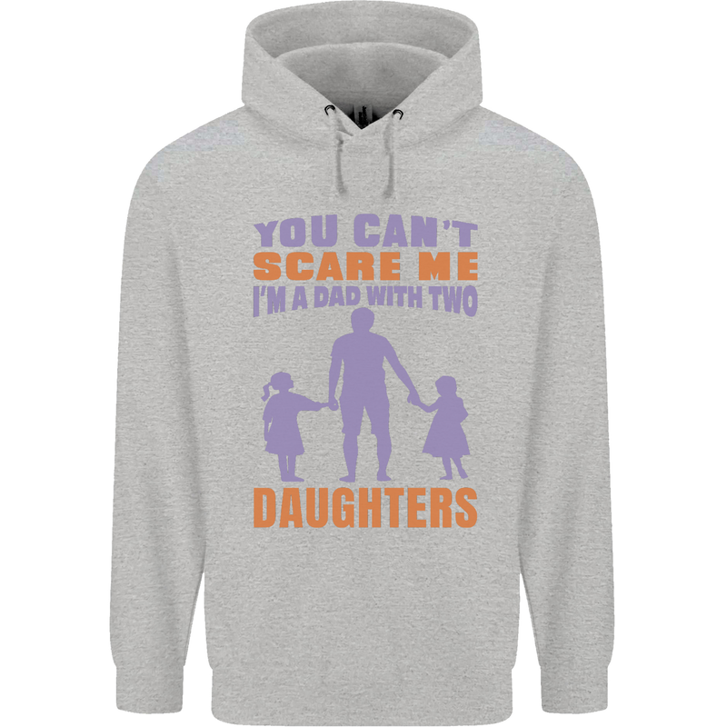 Dad With Two Daughters Funny Fathers Day Mens 80% Cotton Hoodie Sports Grey