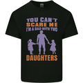 Dad With Two Daughters Funny Fathers Day Mens Cotton T-Shirt Tee Top Black