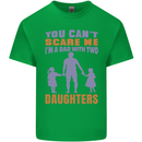 Dad With Two Daughters Funny Fathers Day Mens Cotton T-Shirt Tee Top Irish Green
