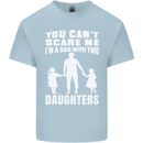 Dad With Two Daughters Funny Fathers Day Mens Cotton T-Shirt Tee Top Light Blue