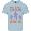 Dad With Two Daughters Funny Fathers Day Mens Cotton T-Shirt Tee Top Light Blue