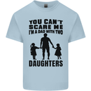 Dad With Two Daughters Funny Fathers Day Mens Cotton T-Shirt Tee Top Light Blue