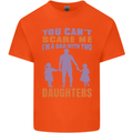 Dad With Two Daughters Funny Fathers Day Mens Cotton T-Shirt Tee Top Orange