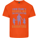 Dad With Two Daughters Funny Fathers Day Mens Cotton T-Shirt Tee Top Orange
