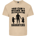 Dad With Two Daughters Funny Fathers Day Mens Cotton T-Shirt Tee Top Sand