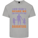 Dad With Two Daughters Funny Fathers Day Mens Cotton T-Shirt Tee Top Sports Grey