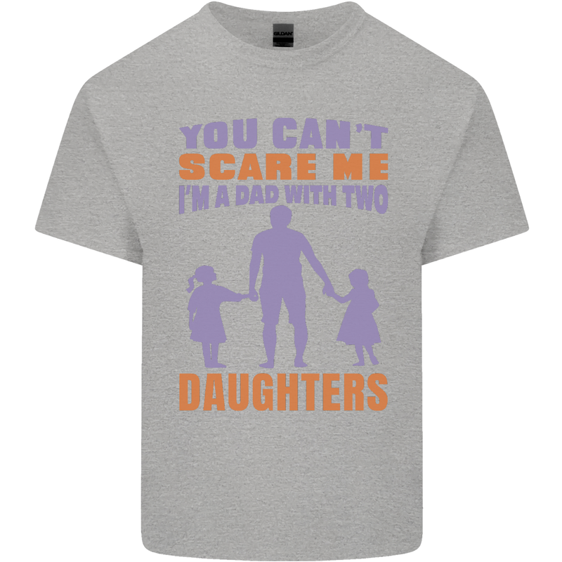 Dad With Two Daughters Funny Fathers Day Mens Cotton T-Shirt Tee Top Sports Grey