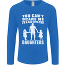 Dad With Two Daughters Funny Fathers Day Mens Long Sleeve T-Shirt Royal Blue