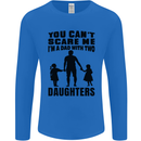 Dad With Two Daughters Funny Fathers Day Mens Long Sleeve T-Shirt Royal Blue
