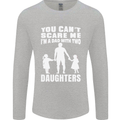 Dad With Two Daughters Funny Fathers Day Mens Long Sleeve T-Shirt Sports Grey