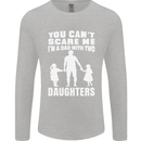 Dad With Two Daughters Funny Fathers Day Mens Long Sleeve T-Shirt Sports Grey