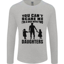 Dad With Two Daughters Funny Fathers Day Mens Long Sleeve T-Shirt Sports Grey