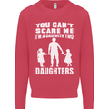 Dad With Two Daughters Funny Fathers Day Mens Sweatshirt Jumper Heliconia