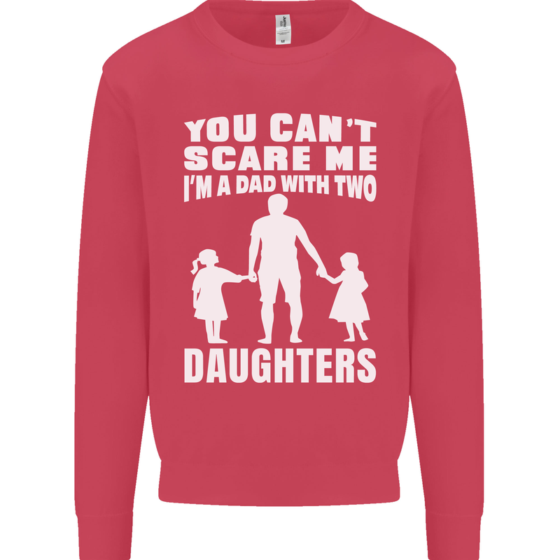 Dad With Two Daughters Funny Fathers Day Mens Sweatshirt Jumper Heliconia