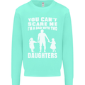Dad With Two Daughters Funny Fathers Day Mens Sweatshirt Jumper Peppermint