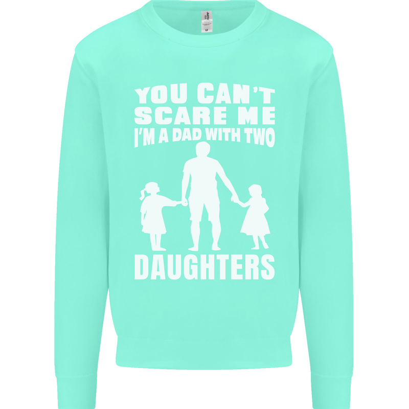 Dad With Two Daughters Funny Fathers Day Mens Sweatshirt Jumper Peppermint