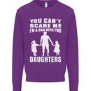 Dad With Two Daughters Funny Fathers Day Mens Sweatshirt Jumper Purple