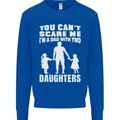 Dad With Two Daughters Funny Fathers Day Mens Sweatshirt Jumper Royal Blue