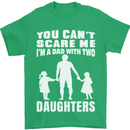 Dad With Two Daughters Funny Fathers Day Mens T-Shirt Cotton Gildan Irish Green