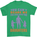 Dad With Two Daughters Funny Fathers Day Mens T-Shirt Cotton Gildan Irish Green