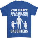 Dad With Two Daughters Funny Fathers Day Mens T-Shirt Cotton Gildan Royal Blue