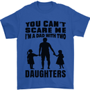 Dad With Two Daughters Funny Fathers Day Mens T-Shirt Cotton Gildan Royal Blue