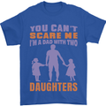 Dad With Two Daughters Funny Fathers Day Mens T-Shirt Cotton Gildan Royal Blue