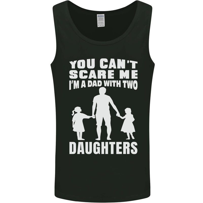 Dad With Two Daughters Funny Fathers Day Mens Vest Tank Top Black