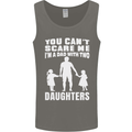 Dad With Two Daughters Funny Fathers Day Mens Vest Tank Top Charcoal