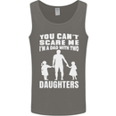 Dad With Two Daughters Funny Fathers Day Mens Vest Tank Top Charcoal
