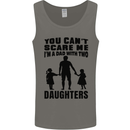 Dad With Two Daughters Funny Fathers Day Mens Vest Tank Top Charcoal