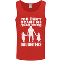 Dad With Two Daughters Funny Fathers Day Mens Vest Tank Top Red