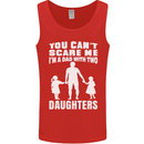Dad With Two Daughters Funny Fathers Day Mens Vest Tank Top Red