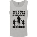 Dad With Two Daughters Funny Fathers Day Mens Vest Tank Top Sports Grey