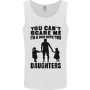 Dad With Two Daughters Funny Fathers Day Mens Vest Tank Top White